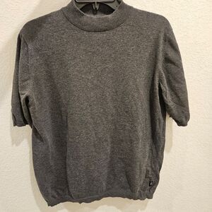 Vintage Mossimo Gray Short Sleeve Sweater 100% cotton Woman Size S